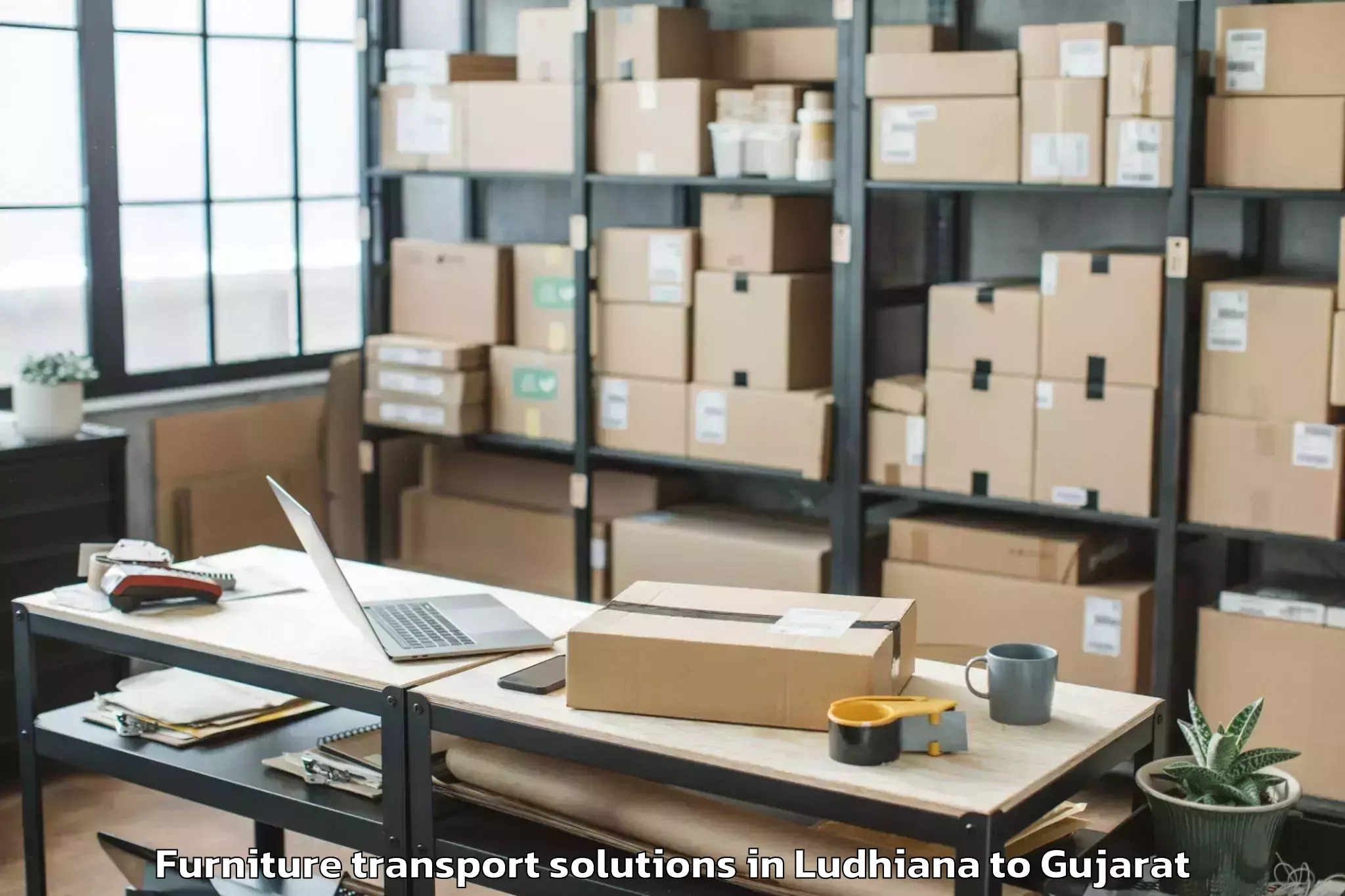 Book Ludhiana to Visavadar Furniture Transport Solutions Online